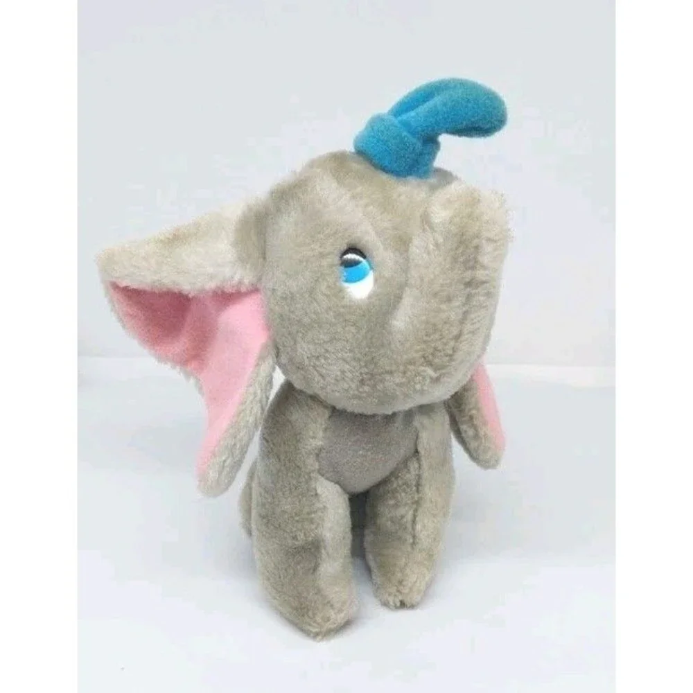 Vintage 1980’s Walt Disney Dumbo Gray Elephant Plush 8 Inch Tall Toy